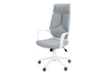 Office Chair, Adjustable Height, Swivel, Ergonomic, Armrests, Computer Desk, Work, Grey Mesh, White Metal, Contemporary, Modern White Foam Polyester