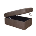 Brown Storage Ottoman Brown Wood Primary Living Space Backless Solid Brown Rectangle Armless With Storage Wood Fabric