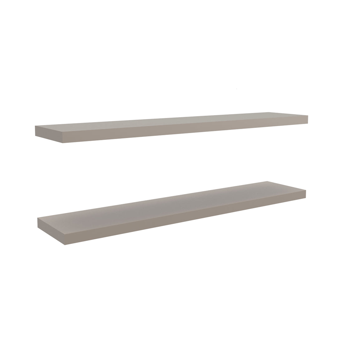 Ecco 47" Wide Floating Shelves Set Of 2, Shelves For Wall Decor For Bedroom, Bathroom Storage Shelves, Book Shelves For Living Room 2 Or Less Taupe Horizontal Primary Living Space Open Back Modern