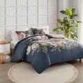 3 Piece Cotton Duvet Cover Set Queen Multicolor Polyester