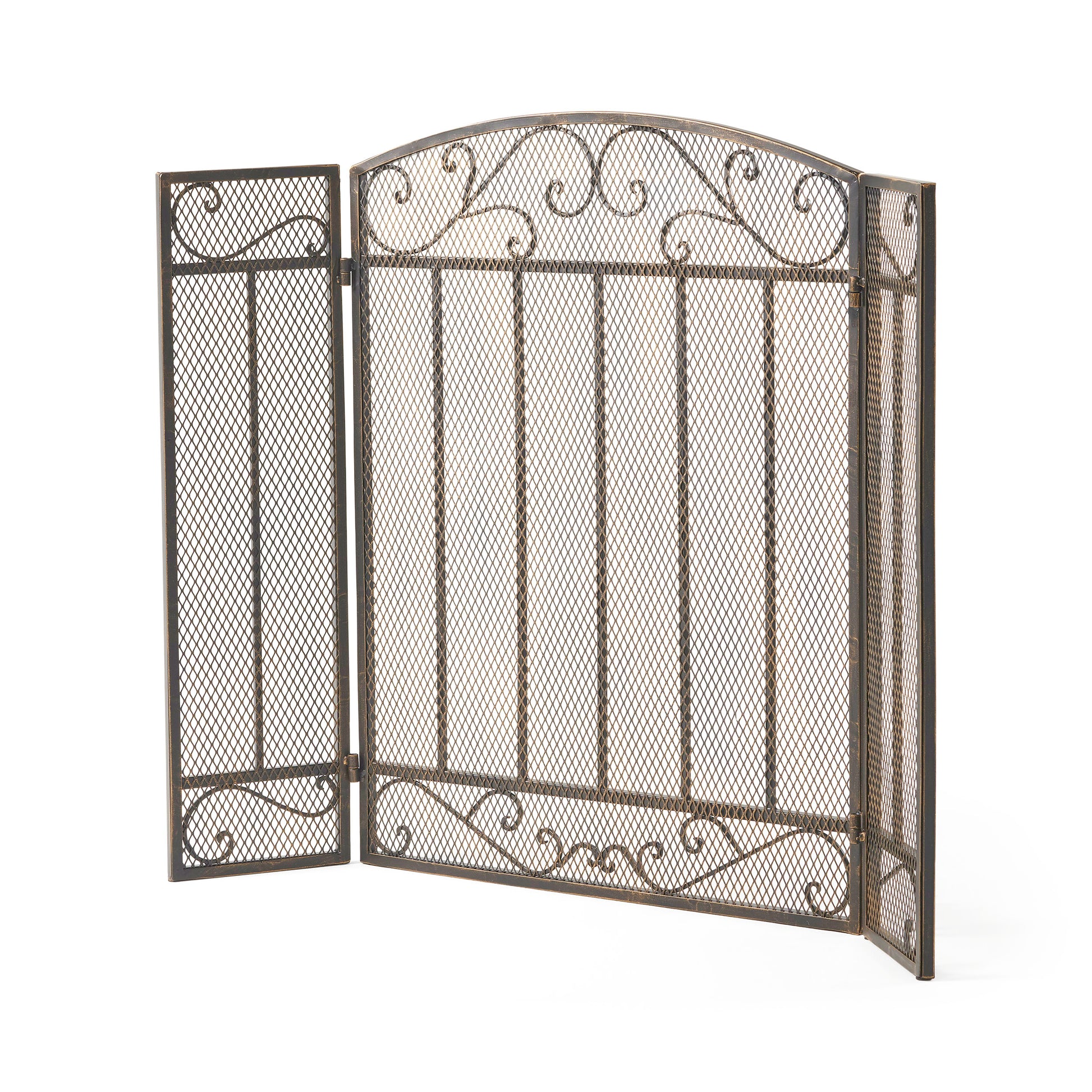 Fire Screen Black Gold Iron