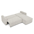 Modular Corduroy Upholstered 3 Seater Sofa Bed With Storage For Home Apartment Office Living Room, Free Combination, L Shapedbeige Beige Wood Primary Living Space Medium Soft Pillow Back Eucalyptus Square Arms Foam Corduroy 3 Seat