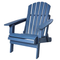 Oversize Wooden Outdoor Folding Adirondack Chair With Pre Assembled Backrest & Seatboard, Wood Patio Chair For Garden Backyard Porch Pool Deck Firepit No Adirondack Blue Garden & Outdoor Solid Wood