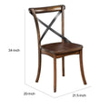 Convenient Metal Accented Side Chairs In Rubberwood Set Of 2 Brown Brown Wood