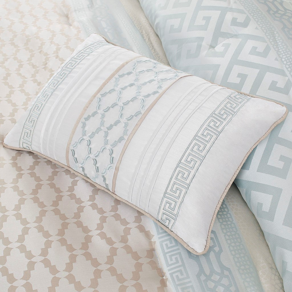 7 Piece Comforter Set Aqua King King Aqua Polyester