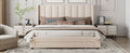 Queen Size Storage Bed Velvet Upholstered Platform Bed With A Big Drawer Beige Old Sku:Wf296854Aaa Queen Beige Velvet