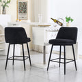 Counter Height Swivel Bar Stools Set Of 2, 360 Swivel Upholstered Barstools With Back And Metal Legs, 25.6