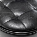 Round Storage Bar Stool Set Of 2, Black Faux Leather Height Adjustable Barstool, 360 Counter Height Swivel Stool, Armless Bar Chair With Metal Frame For Kitchen Counter Dining Living Room Black Set Of 2 Foam Pu Leather