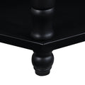 2 Tier Retro Hexagon Living Room Solid Wood Coffee Table With Shelf & Drawer, 36'' Mid Century Center Coffee Table For Living Room, Office. Black And Cherry Top Black Pine