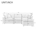 Down Filled Upholstery Convertible Sectional Sofa, L Shaped Couch With Reversible Chaise Dark Gray Polyester 4 Seat