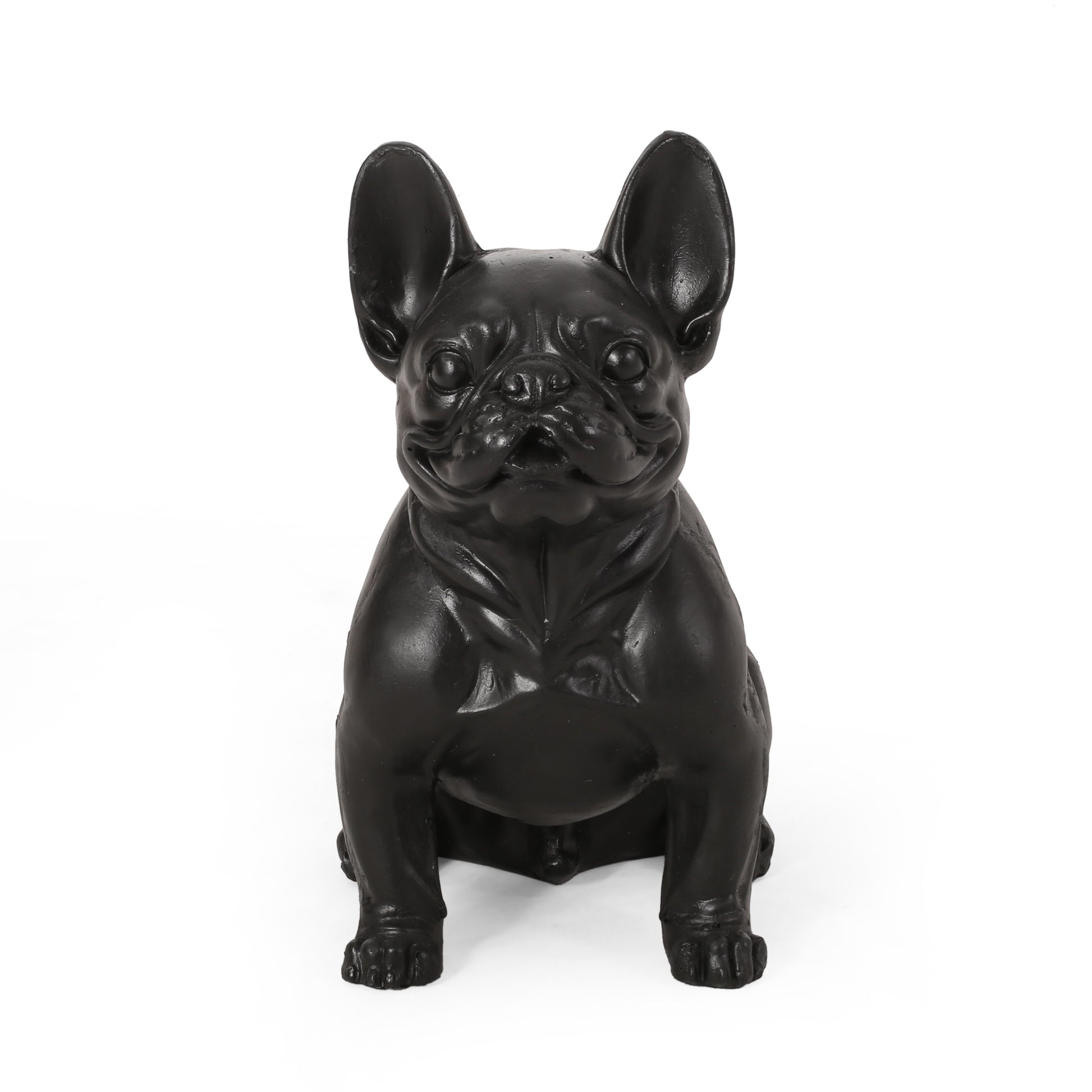 Dog Garden Sculpture Black Glass