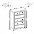 Modern 6 Drawers Dresser 6 Drawers Cabinet,Chest Of Drawers Closet Organizers And Storage Clothes Storage Drawers Cabinet For Living Room, Farmhouse Dresser Organizer White White Mdf