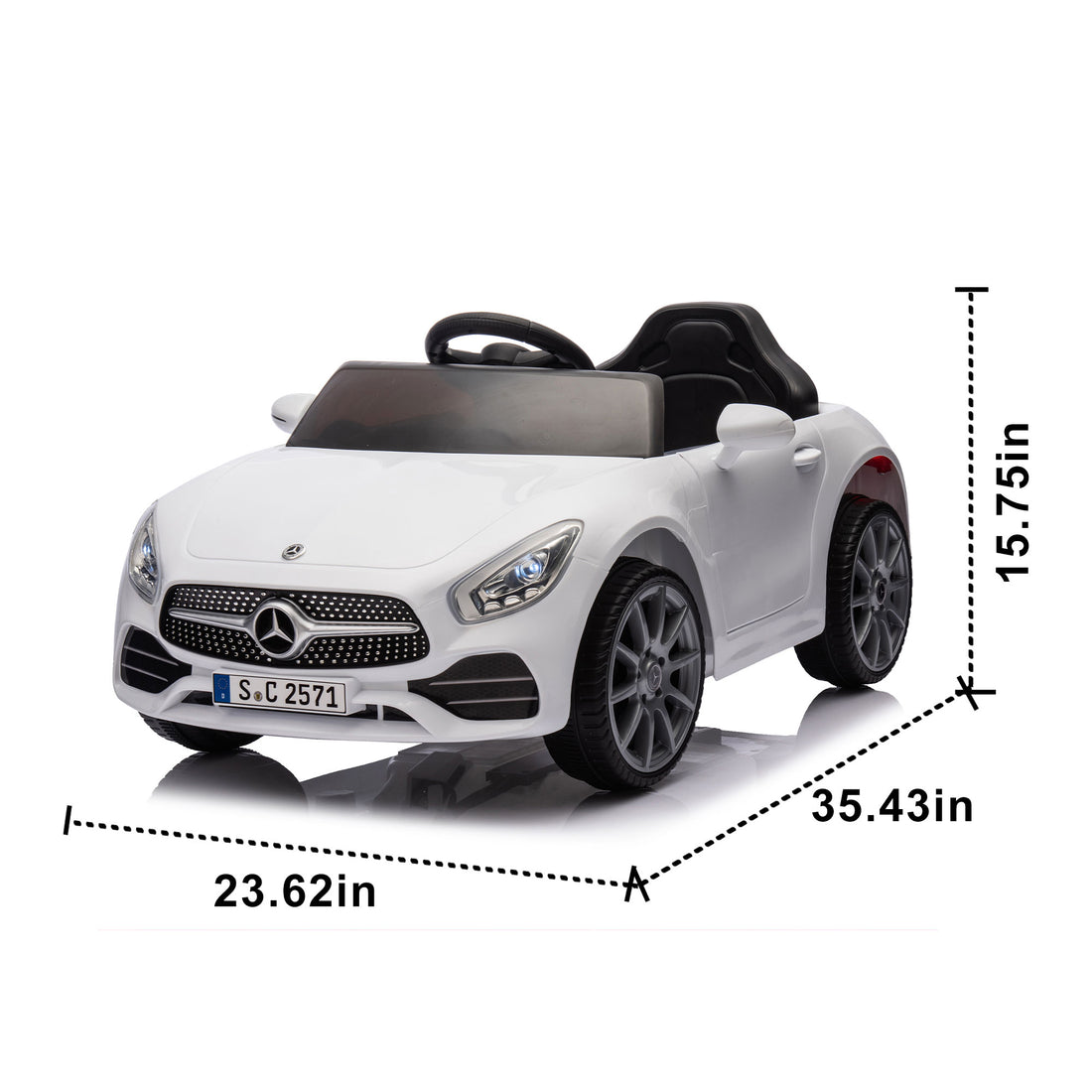 Licensed Mercedes Benz Cls 350,12V Kids Ride On Toy Car W Parents Control,2Wd,Four Wheel Suspension,Music,Bluetooth,Led Light,Usb,Power Display,Volume Adjustment,Speeds 1.24 3.11Mph For Kids Aged 2 4. White 50 99 Lbs Polypropylene