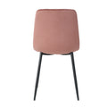 Interior Pink Velvet Dining Chair, Modern Kitchen Dining Chair With Cushion Back, Upholstered Side Chair With Black Coated Metal Legs, Family Kitchen Dining And Living Room Set Of 4 Metal Pink Velvet