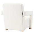 Mirod Sleek Right Angle Armrests, Ergonomic Lumbar Support, Square Wooden Block Legs, Inclined Seat For Comfort, Artistic Statement Piece For Living Room,Bedroom And Study White Boucle