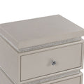 Ivory 2 Drawer Accent Table With Faux Diamonds Border Ivory Primary Living Space Traditional Drawers Rectangular Mdf