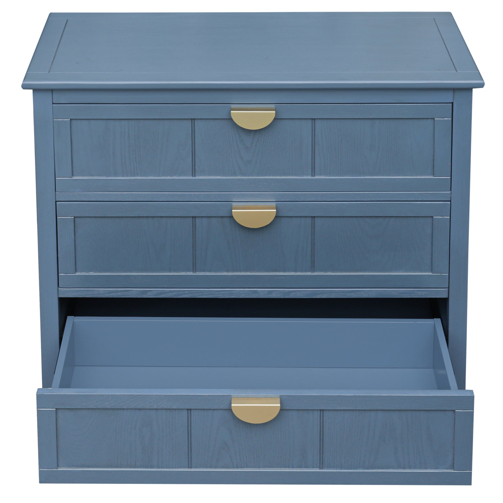 3 Drawer Cabinet, American Furniture,Suitable For Bedroom, Living Room, Study Blue Mdf