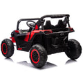 24V Two Seater Kids Ride On Utv W Parents Remote Control,Four Wheel Suspension,Slow Start,Large Wheel Design,Anti Collision Bar,Storage Space,Music,Usb,Bluetooth,Volume Control,Led Lights For Kids 3 . Red 100 149 Lbs Polypropylene