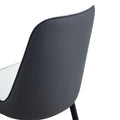 Table And Chair Set.Modern Rectangular Dining Table With Black Textured Stickers Glass Tabletop And Gold Plated Metal Legs.Paried With 4 Comfortable Chairs With Pu Seats And Black Metal Legs. Black Gold,White,White Gray Seats 4 Glass Metal
