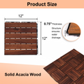 Acacia Wood Interlocking Deck Tiles Striped Pattern, 20 Pcs 12