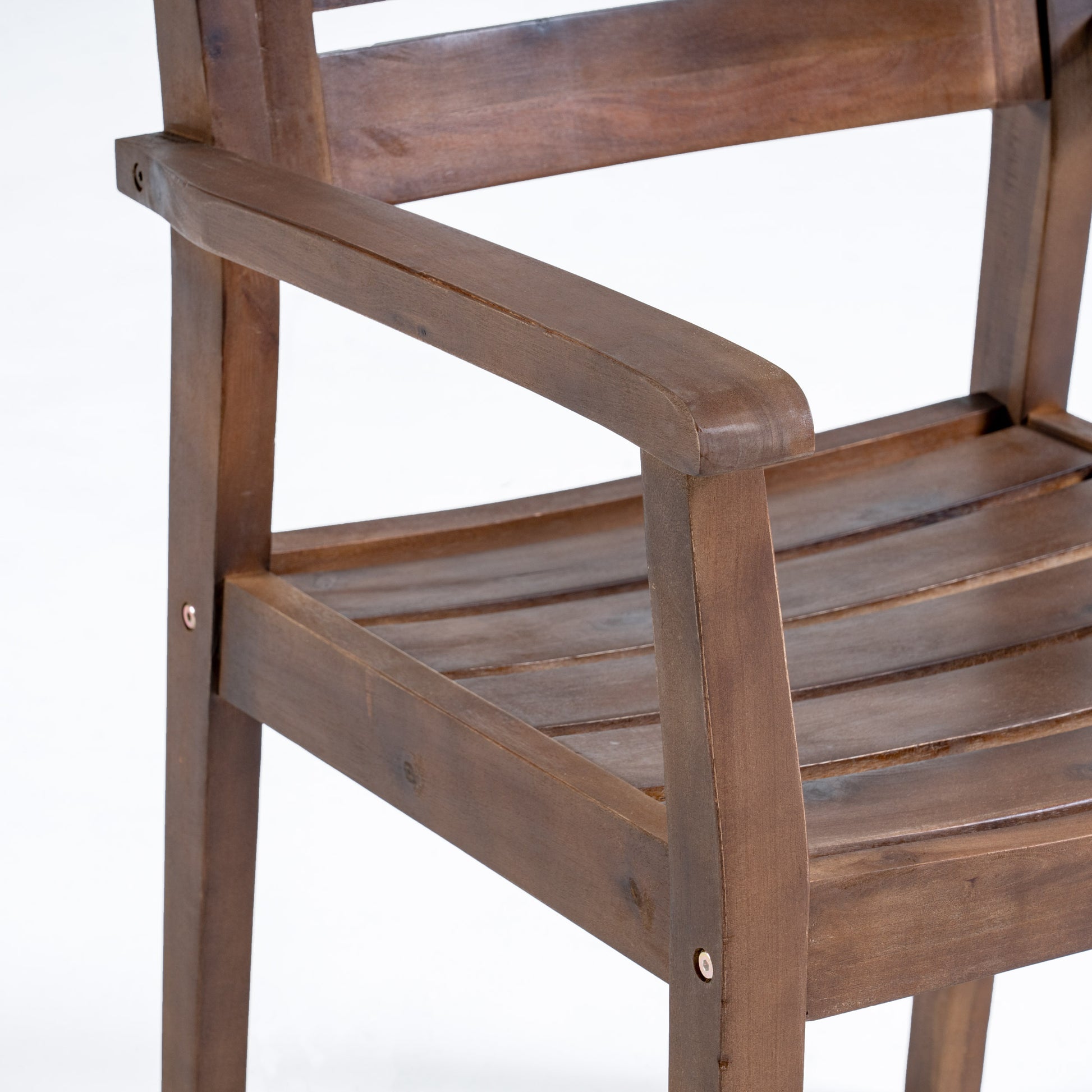 Stamford Dining Chair,Set Of 2 Dark Brown Acacia Wood