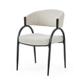 Upholstered Dining Chairs With Metal Legs Set Of 2 ,Beige Beige Fabric Metal