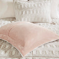 Back Print Long Fur Comforter Mini Set Queen White Polyester