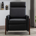 Set Of Two Wood Framed Pu Leather Recliner Chair Adjustable Home Theater Seating With Thick Seat Cushion And Backrest Modern Living Room Recliners, Black Black Pu Pu