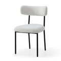 Dining Chairs Set Of 2,Round Upholstered Sherpa Fabric Dining Room Chairs With Curved Backrest,Mid Century Modern Accent Chairs With Black Metal Legs For Dining Room,Living Room,Kitchen Beige Foam
