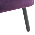 Wing Back Velvet Accent Chair, Modern Living Room Armchair Comfy Upholstered Single Sofa Chair For Bedroom Dorms Reading Reception Room With Metal Legs & Pillow, Purple Purple Velvet