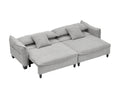 2345 Grey Corduroy Fabric, Sofa Can Be Converted Into A Sofa Bed With Two Throw Pillows, Suitable For Living Room And Other Scenes Gray Corduroy 3 Seat