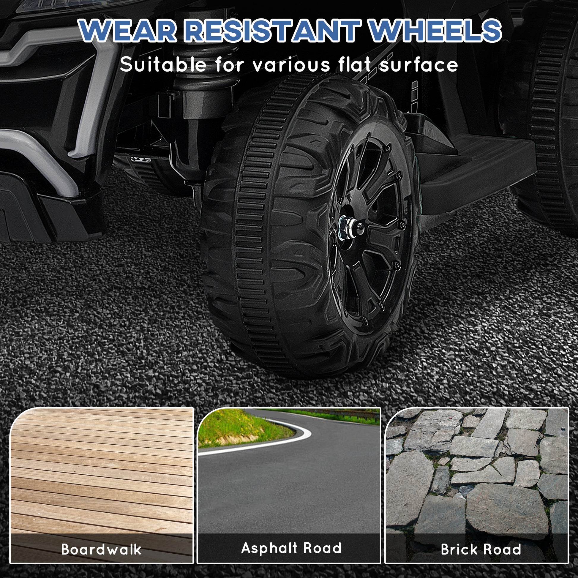 Qaba Kids Atv Quad, 6V Ride On Toy With 1.6Mph Max Speed, Rechargeable Battery, 4 Wheeler Battery Powered With Lights, Forward & Reverse For Toddlers, Black Black Polypropylene