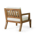 Outdoor Club Chairs With Cushions, 29'' H X 26.5'' W X 29'' D, Acacia Wood Teak Finish Beige Beige Acacia Wood