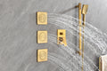 Wall Mounted Shower System In Brushed Gold With Shower Head, Handheld Shower, 3 Body Jets Brushed Gold Modern Brass Brass