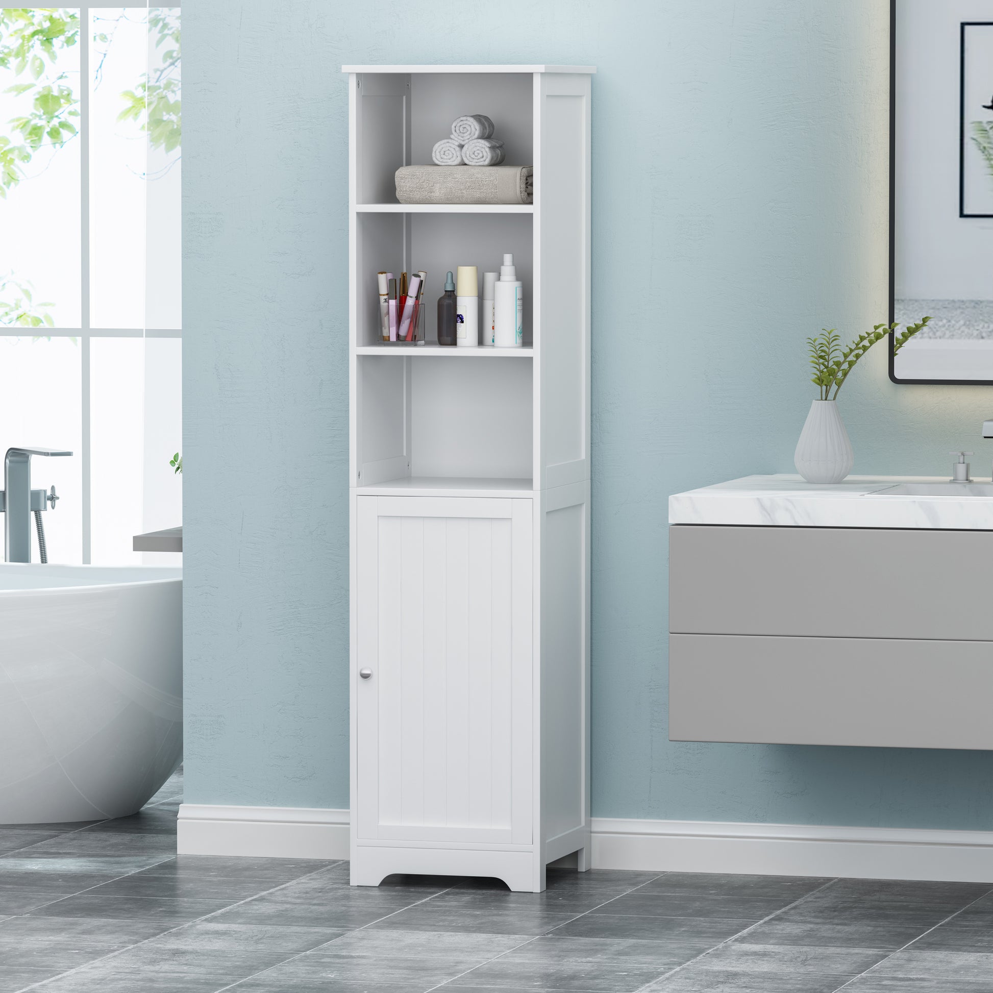 Bathroom Cabinet White Mdf