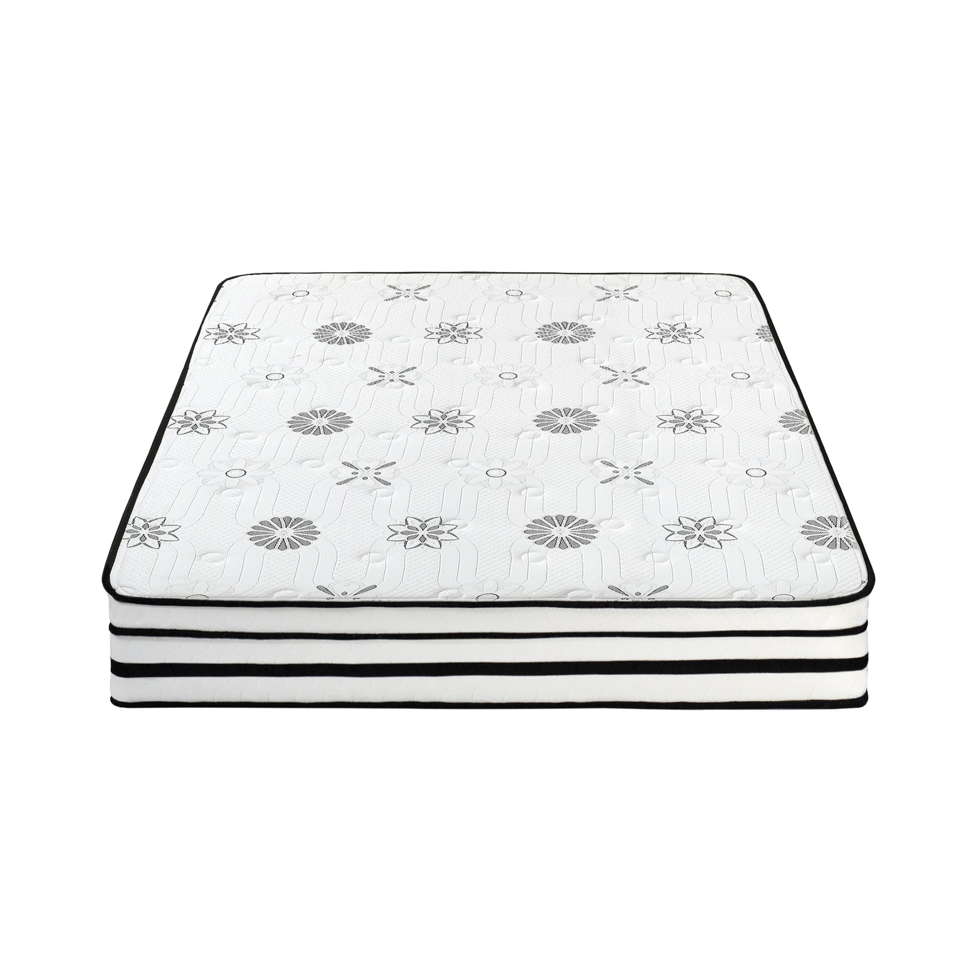 12 Inch Full Mattress Highlyquilted Cover Hybrid Mattress, White, Plush Foam Mattress In A Box, Luxury Comfort Mattress White Bedroom Foam Spring Full