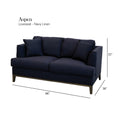 Aspen Navy Linen Loveseat Navy Wood Linen