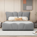 Full Size Upholstered Platform Bed Velvet Upholstered Bed, Gray Full Gray Velvet