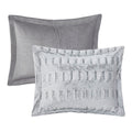 Back Print Long Fur Comforter Mini Set Queen Grey Polyester