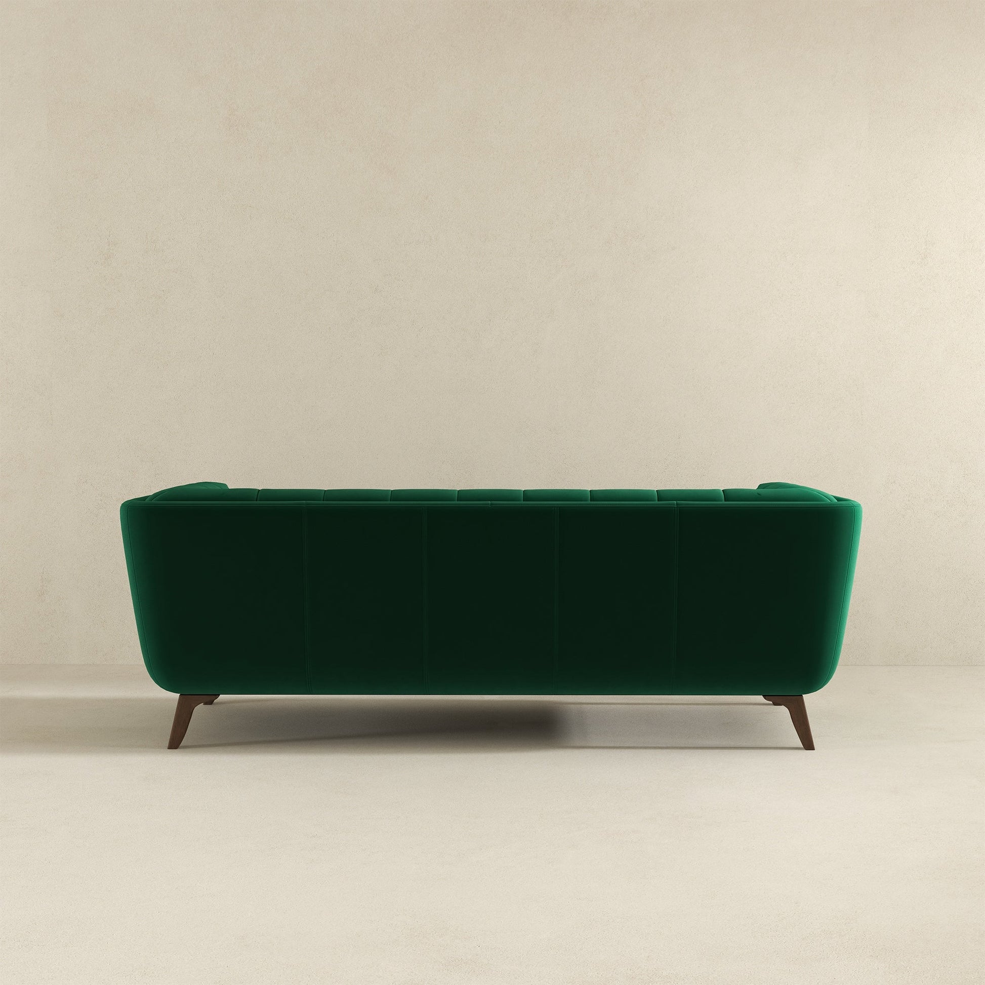 Addison Large Green Velvet Sofa Dark Green,Green Brown Velvet Wood Foam Solid Wood,Velvet 3 Seat