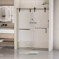 56 60 In. W X 76 In. H Frameless Shower Door, Single Sliding Shower Door, 5 16