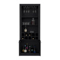 Bar Cabinet Nixon, Living Room, Black Unfinished Black Primary Living Space Contemporary,Modern Particle Board Engineered Wood