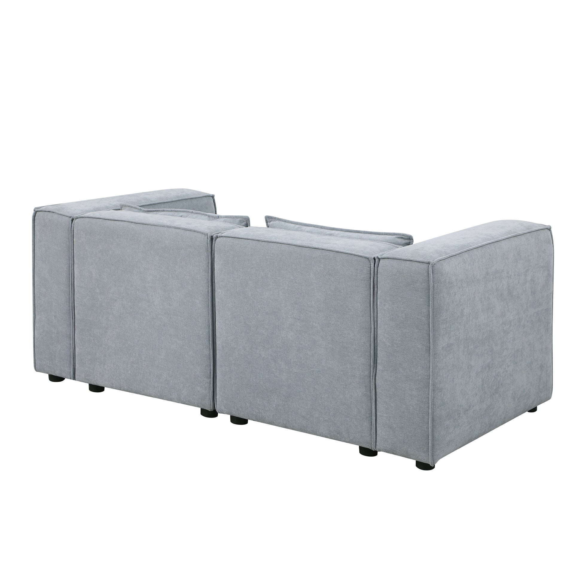 Modular Sofa Grayish Blue Chenille Fabric, Simple And Grand, The Seat And Back Is Very Soft. This Is Also A Knock Down Sofa Grayish Blue Chenille 2 Seat