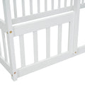 Twin Wood House Shaped Floor Bed With Fence, Guardrails ,White Twin White American Design Pine