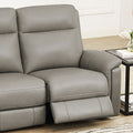 Stanfield Power Headrest Zero Gravity Reclining Sofa Gray Genuine Leather Wood Primary Living Space Medium Firm Tight Back Mid Century Modern Eucalyptus Pillow Top Arms Memory Foam Leather 3 Seat