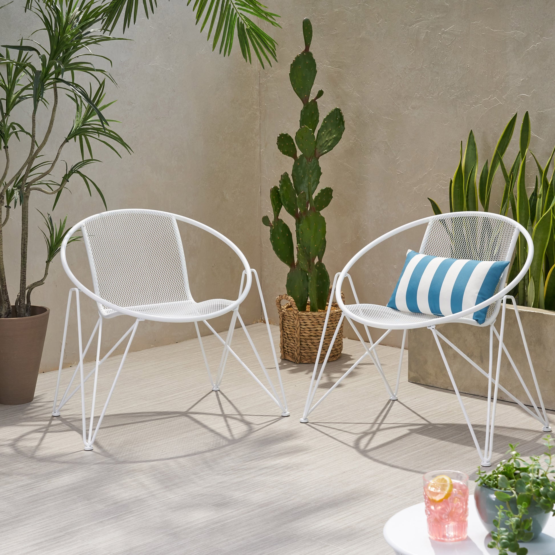 Georgia Chair Set Of 2 White Iron