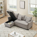 This 80 Inch Gray Corduroy L Shaped Sofa Comes With Two Small Throw Pillows That Can Be Converted Into A Sofa Bed For Storage Gray Corduroy 3 Seat