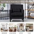 Coolmore Modern Accent Chair,Upholstered Armchair With Scooped Arms For Bedroom,Apartment,Studio,Office,Waiting Room Black Corduroy Black Primary Living Space Foam Corduroy