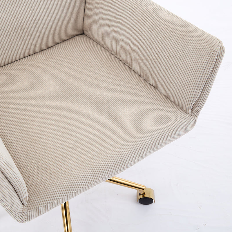 Ts Office Chair 1Pc Creamy White Creamy White Corduroy