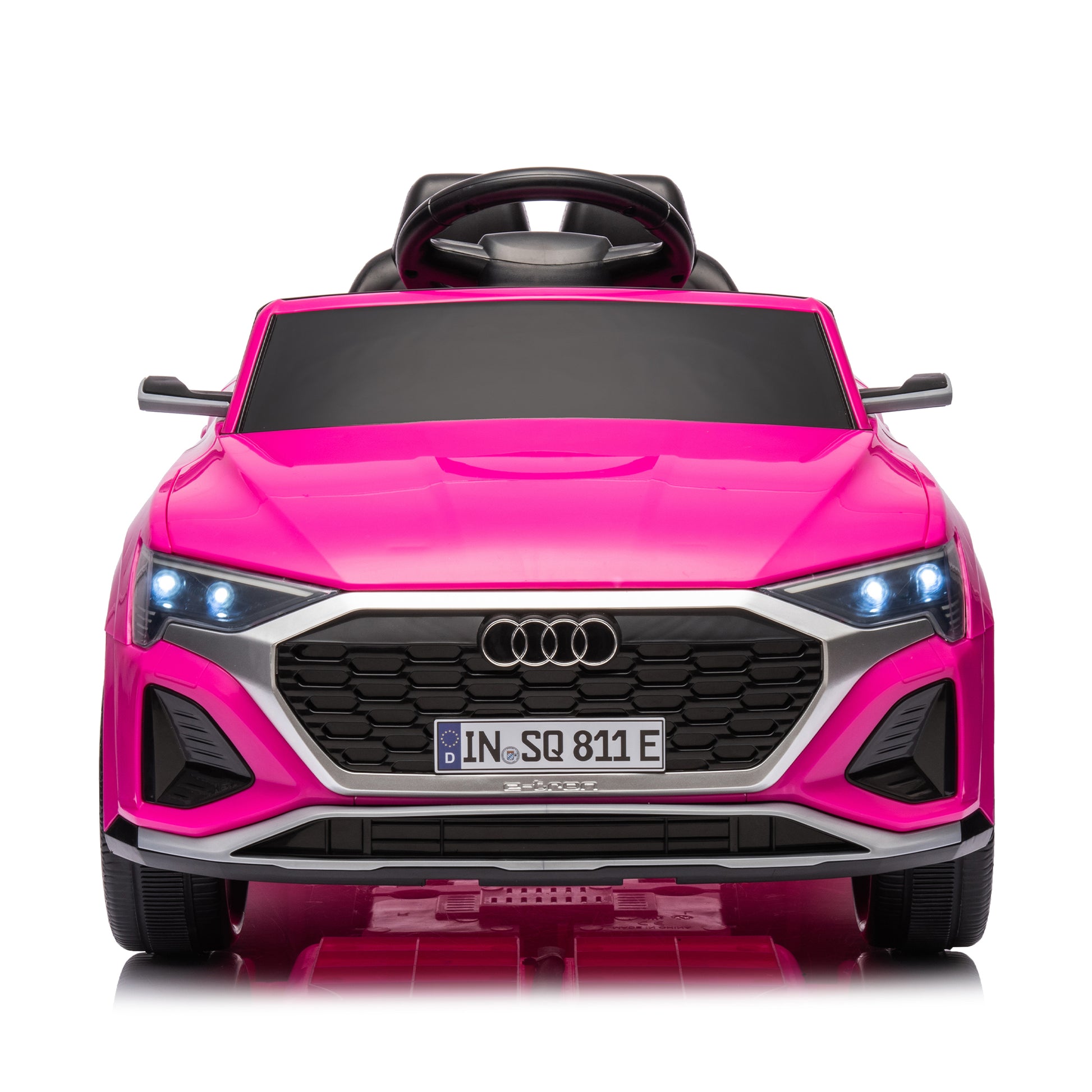 12V Kids Ride On Electric Car W Parents Remote Control,Licensed Audi Sq8 For Kids,Dual Drive,Suspension,Hanging Start,Three Speed Adjustable Music,Volume Control,Led Lights For Kids Aged 3 6. Pink